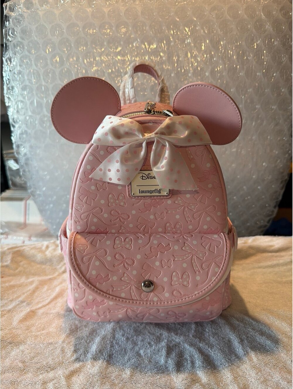 Loungefly Disney Minnie Mouse Debossed Bows Backpack NWT